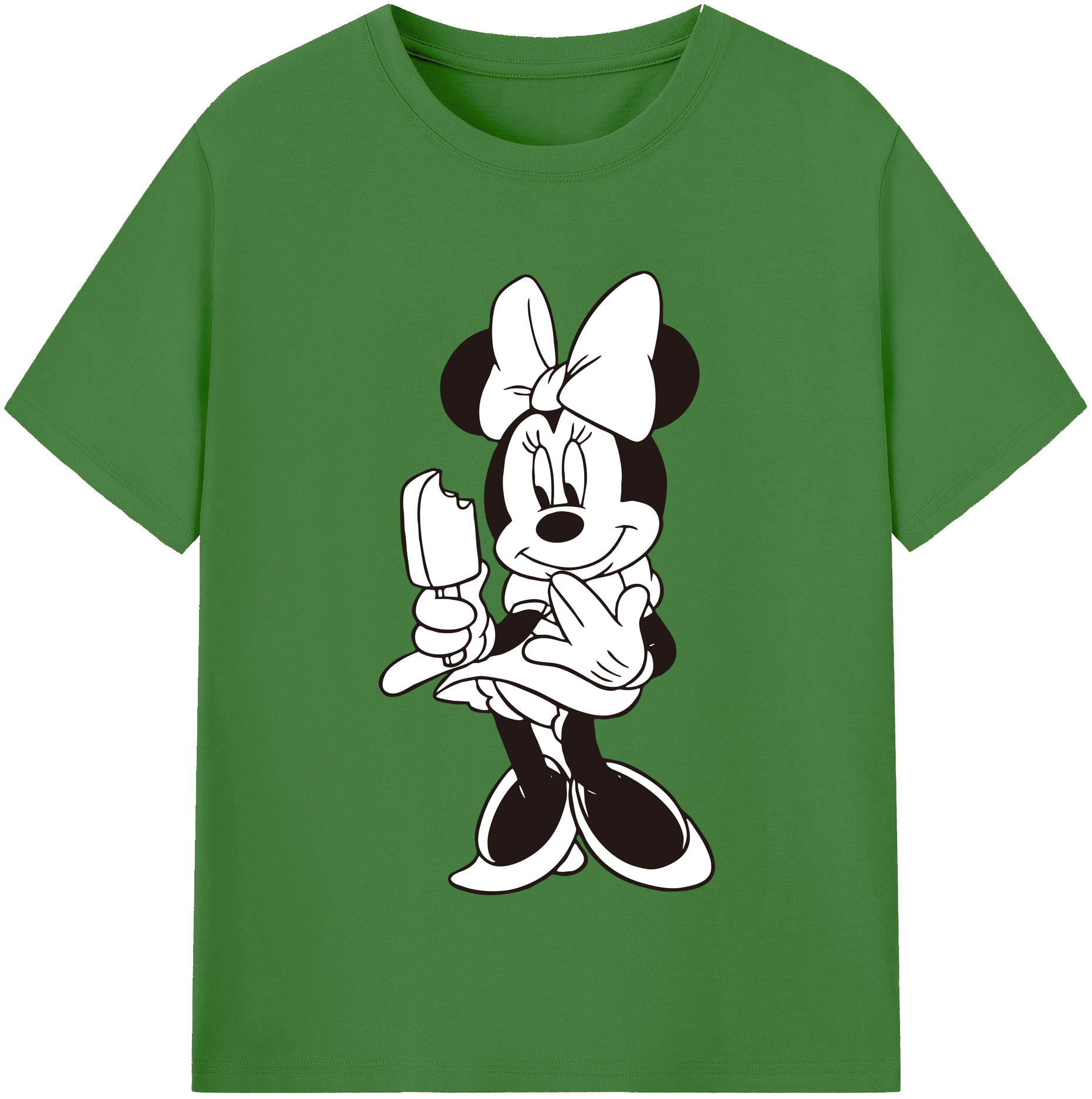 （画像用） ミッキーマウス Mickey Mouse レディースカジュアルプリントTシャツ（綿100％）